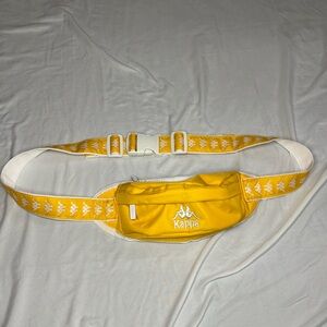 Kappa yellow belt bag size small with 2 zippered compartments